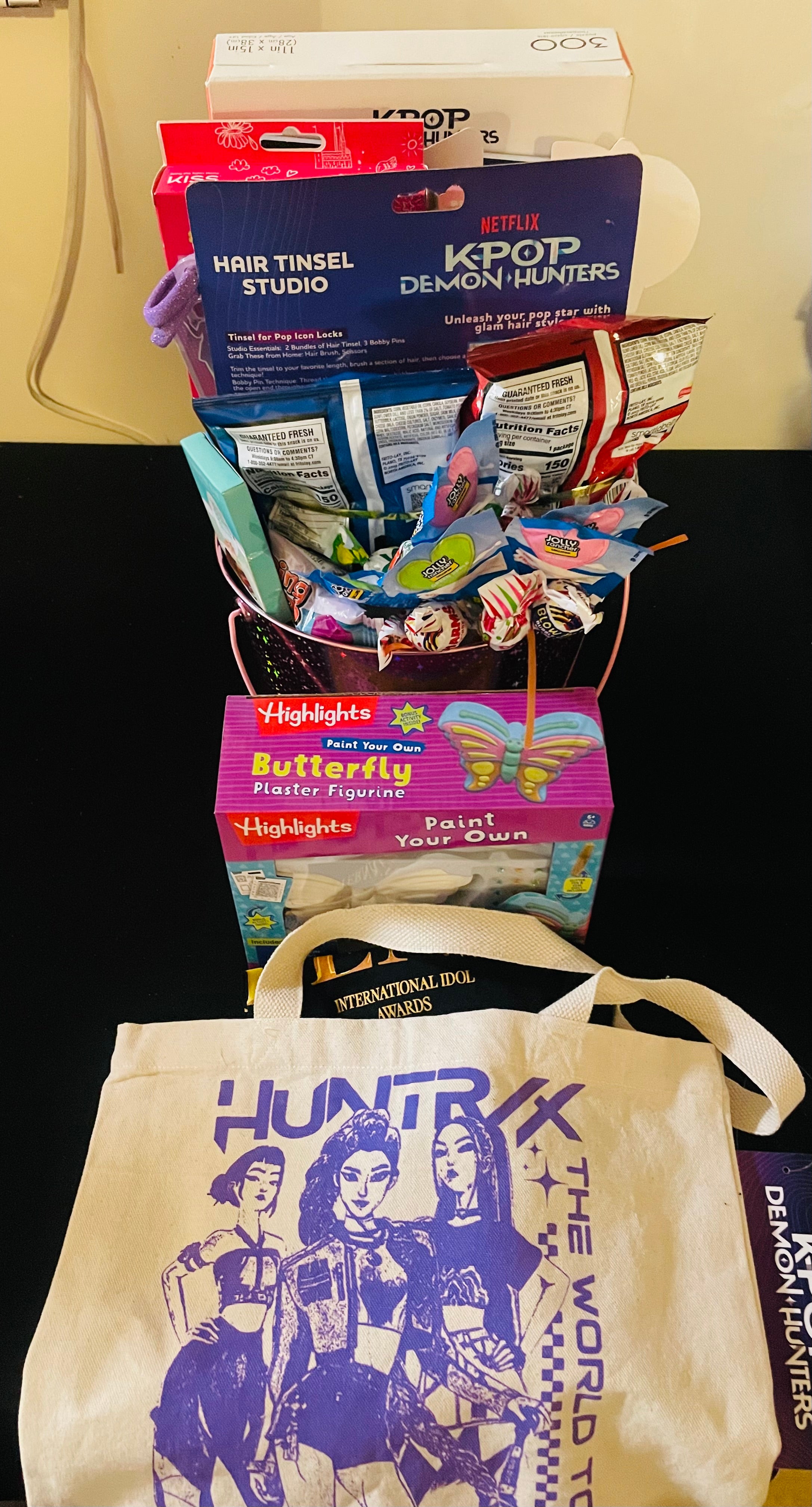 Customized medium gift basket for teenagers with fun and trendy items.
