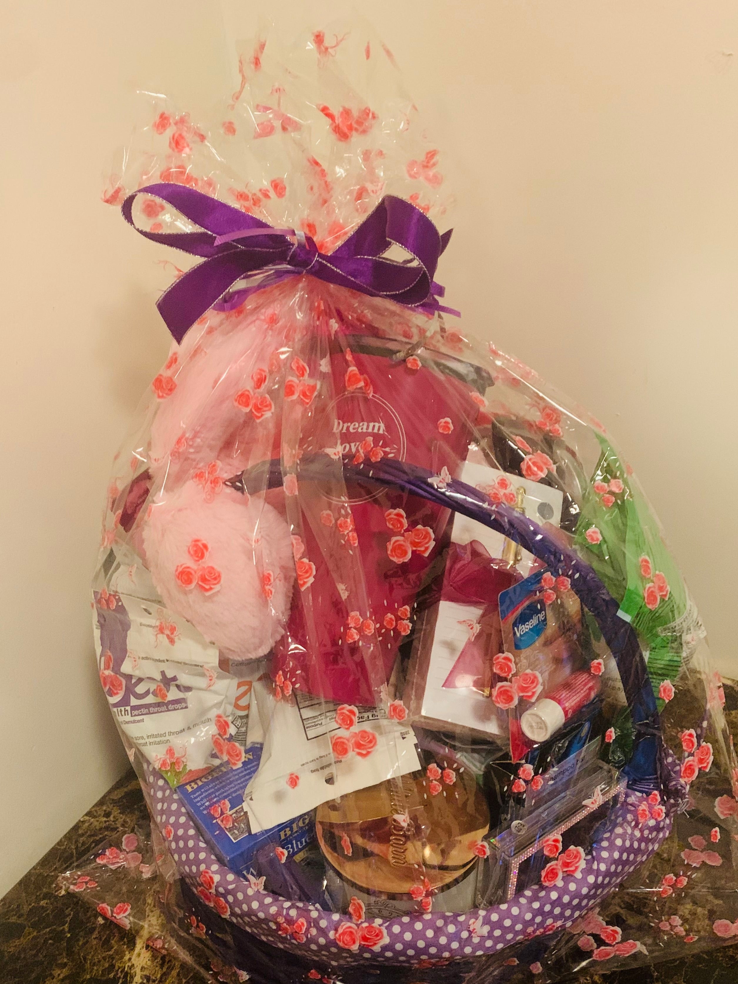 Large luxury spa and treats gift basket for women with premium self-care products