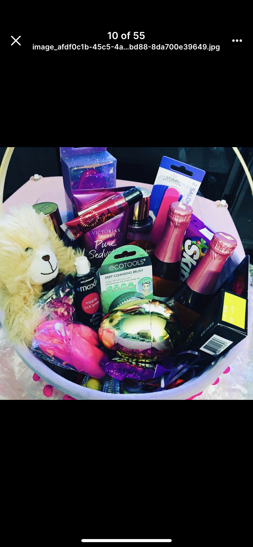 Medium spa and treats gift basket for women with self-care essentials
