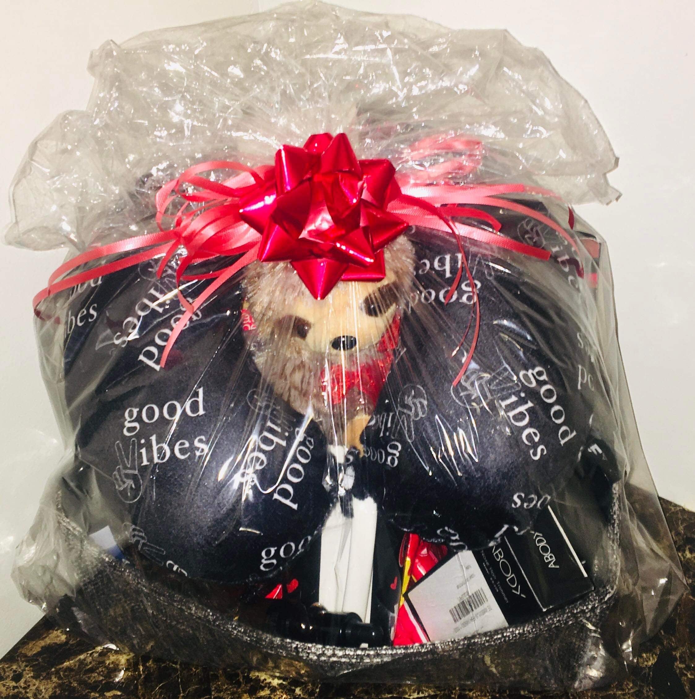 Customized men's self care gift basket with grooming and wellness products