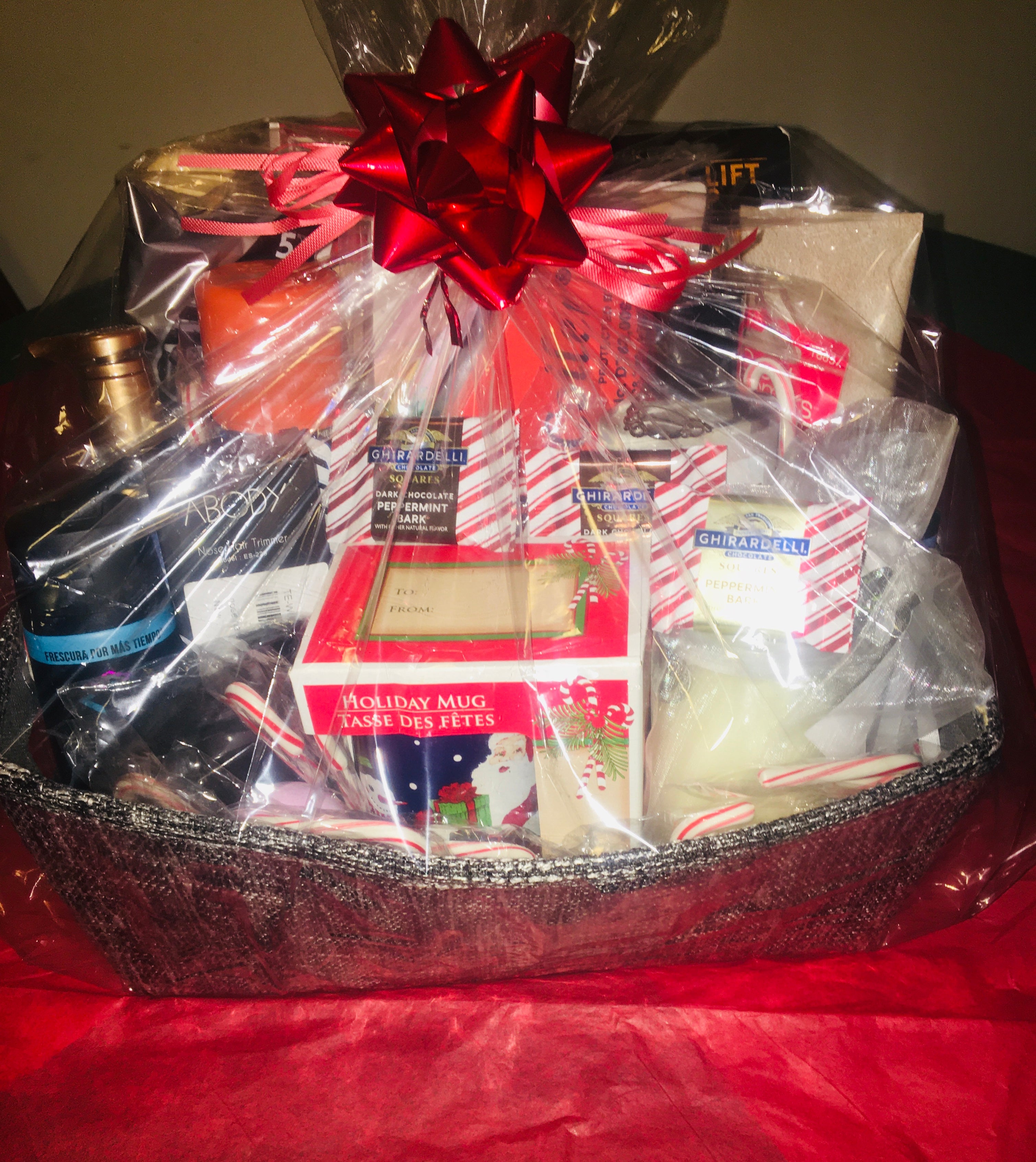 Customized men's self care gift basket with grooming and wellness products