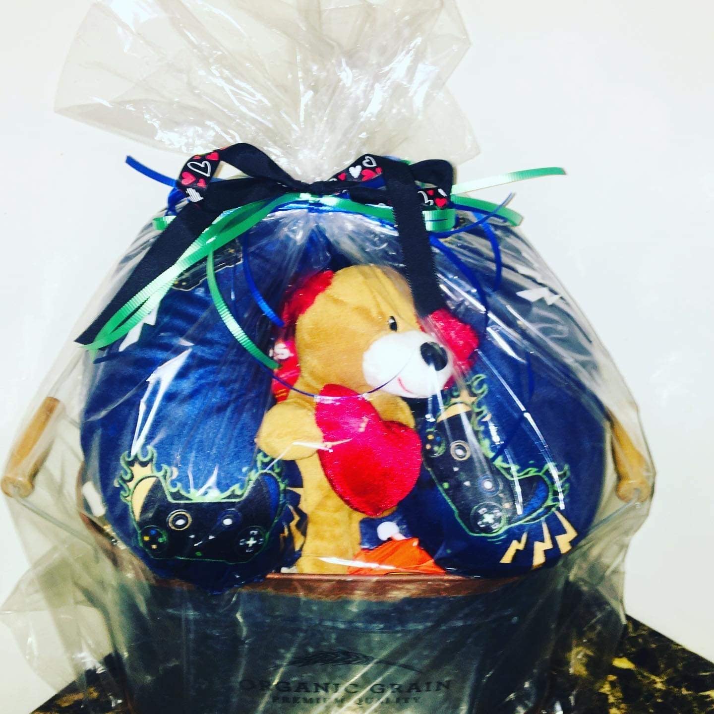Customized men's self care gift basket with grooming and wellness products