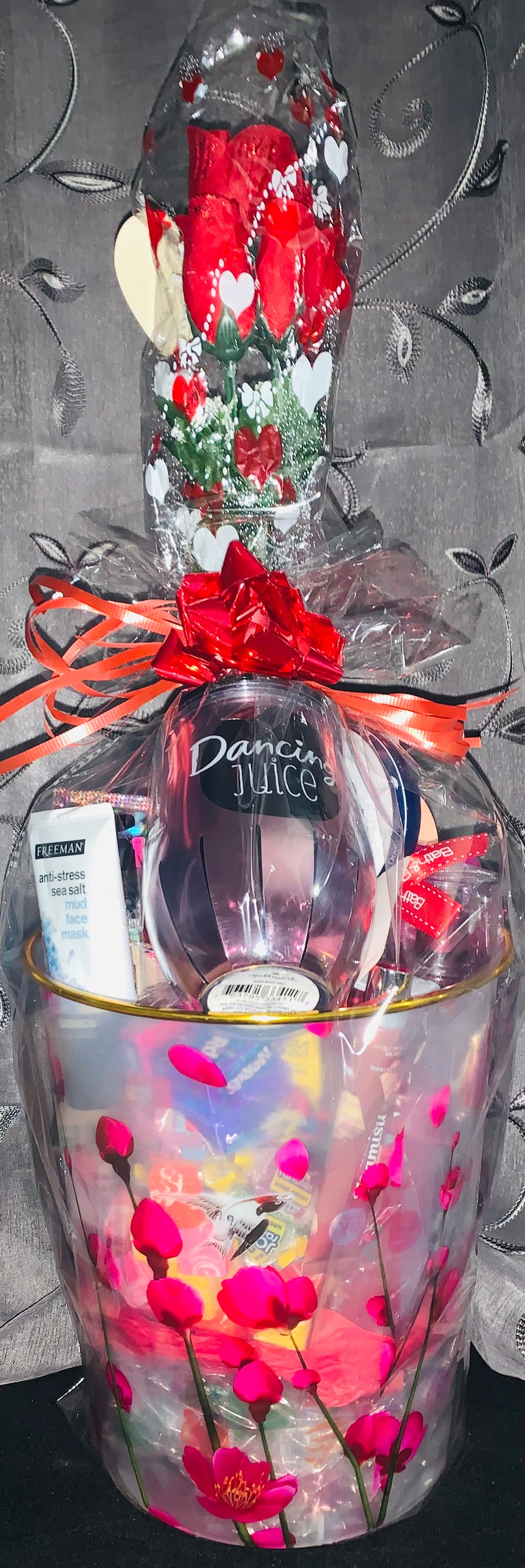 Medium spa and treats gift basket for women with self-care essentials