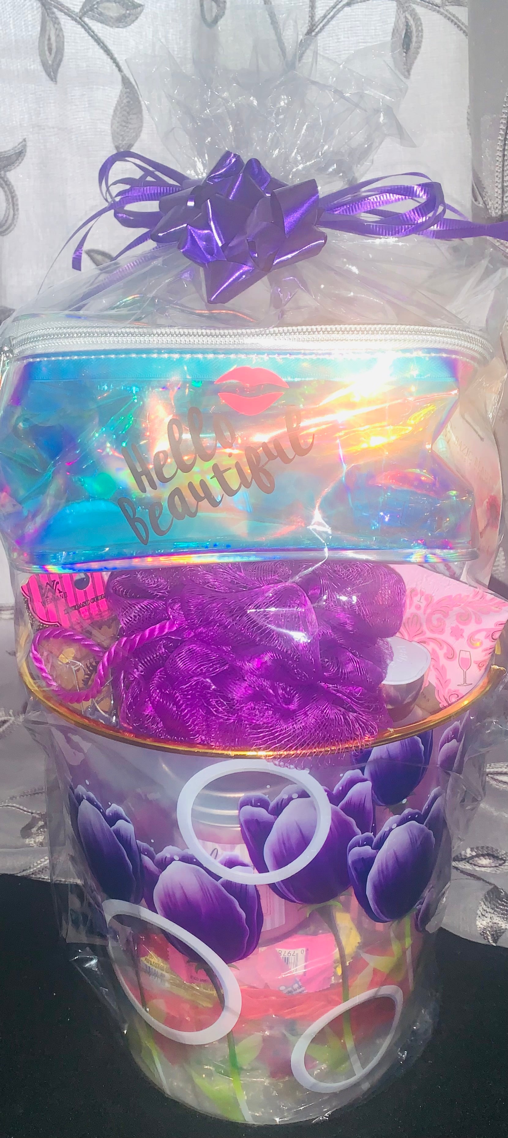Medium spa and treats gift basket for women with self-care essentials