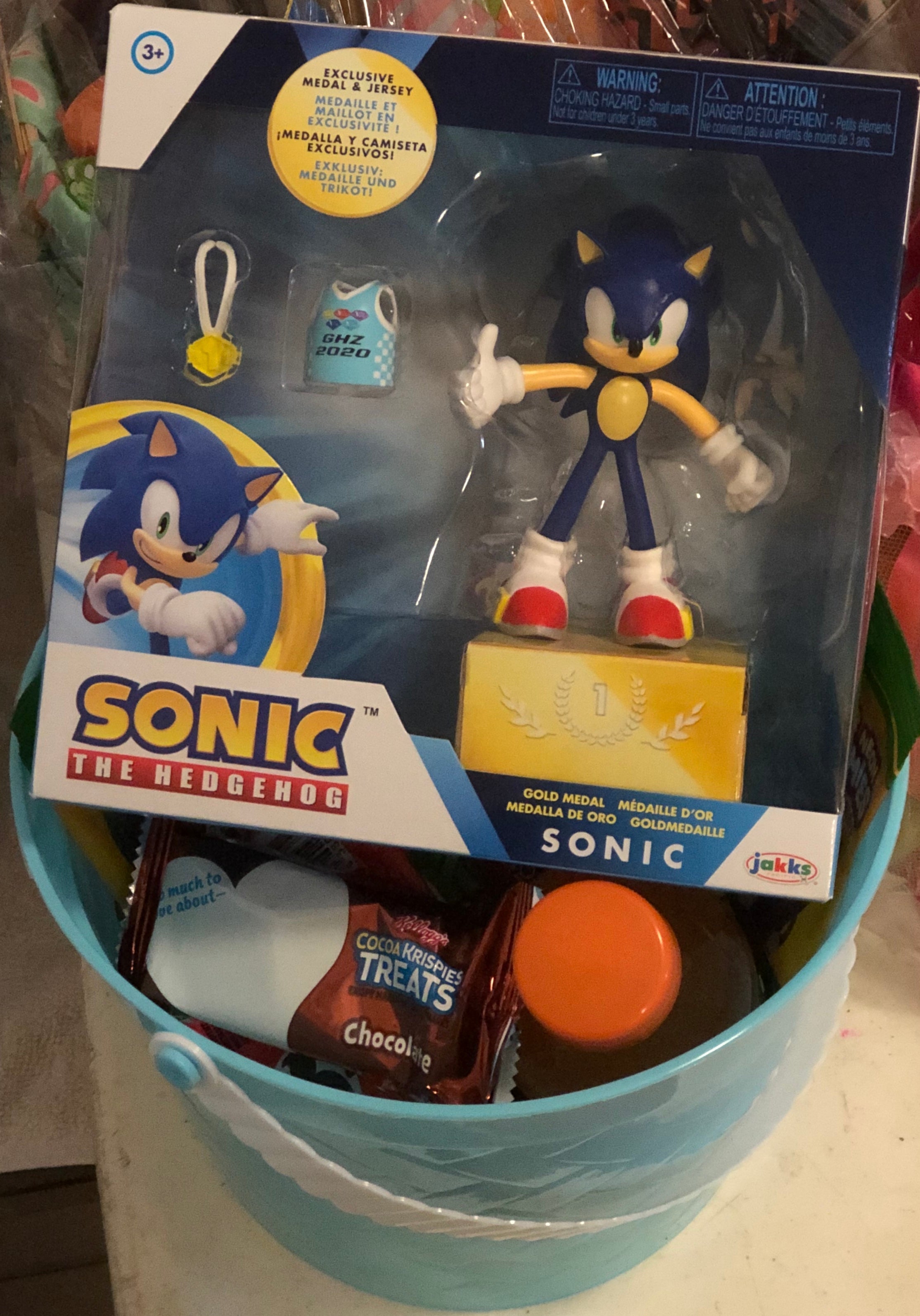 Customized boys gift basket with toys, treats and fun items for kids