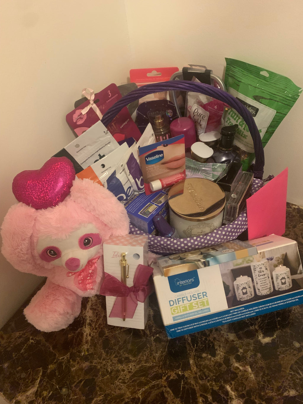 Large luxury spa and treats gift basket for women with premium self-care products