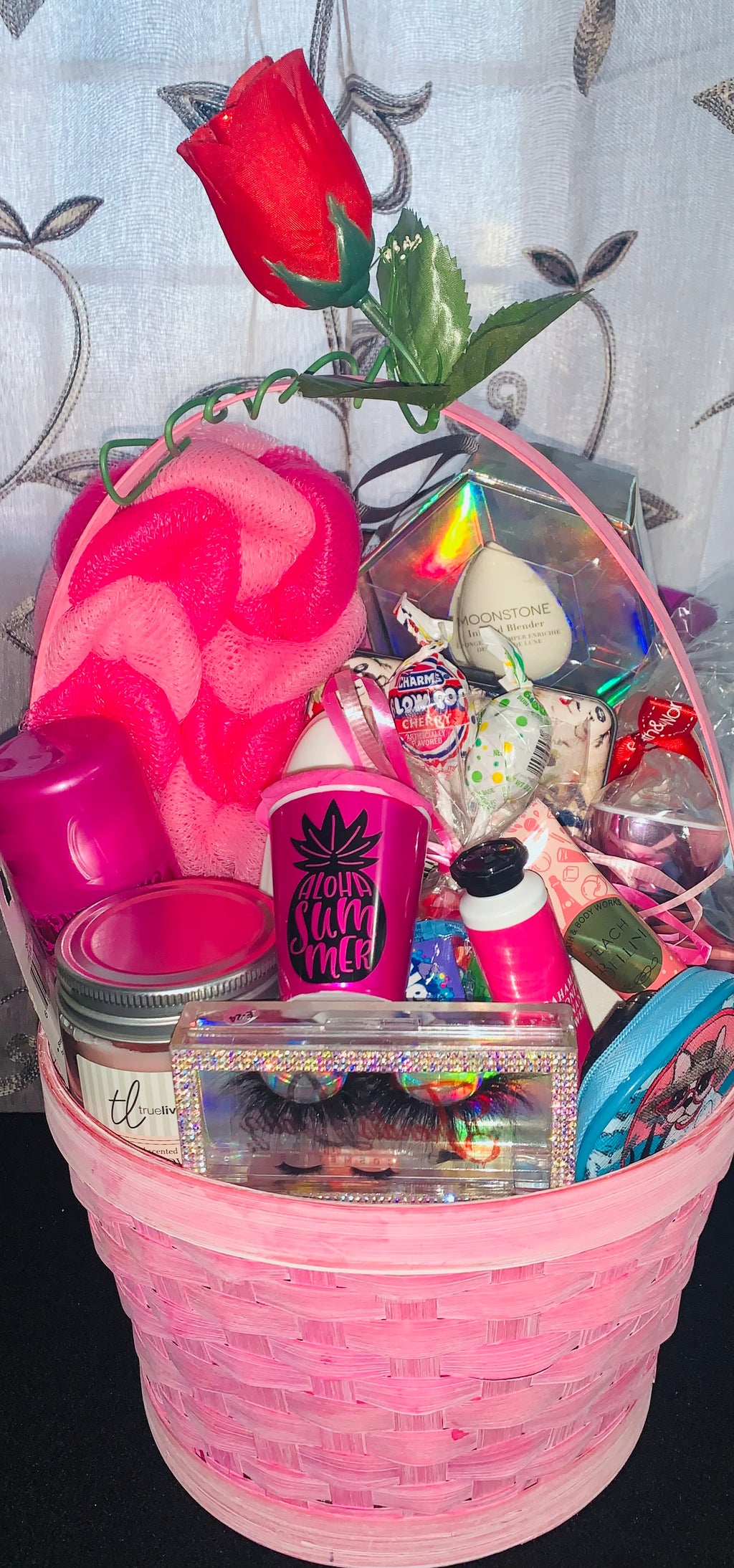 Medium spa and treats gift basket for women with self-care essentials