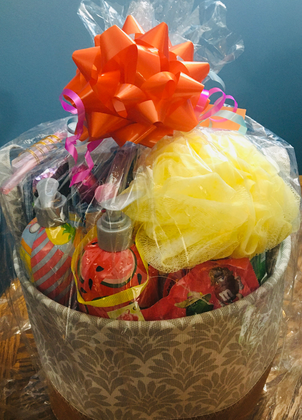 Customized medium gift basket for teenagers with fun and trendy items.