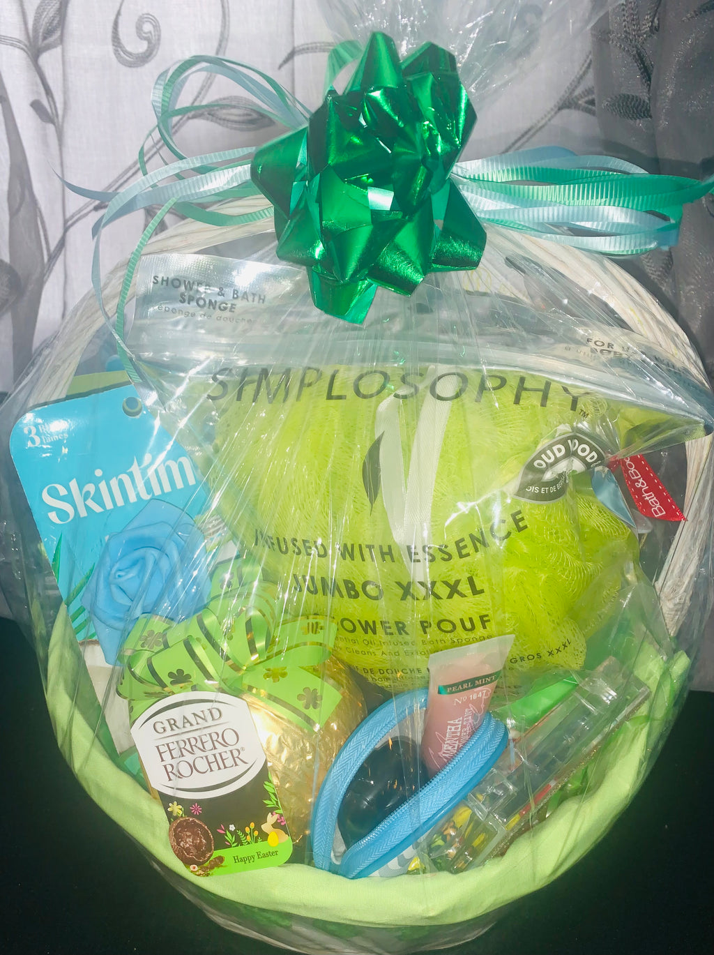 Medium spa and treats gift basket for women with self-care essentials