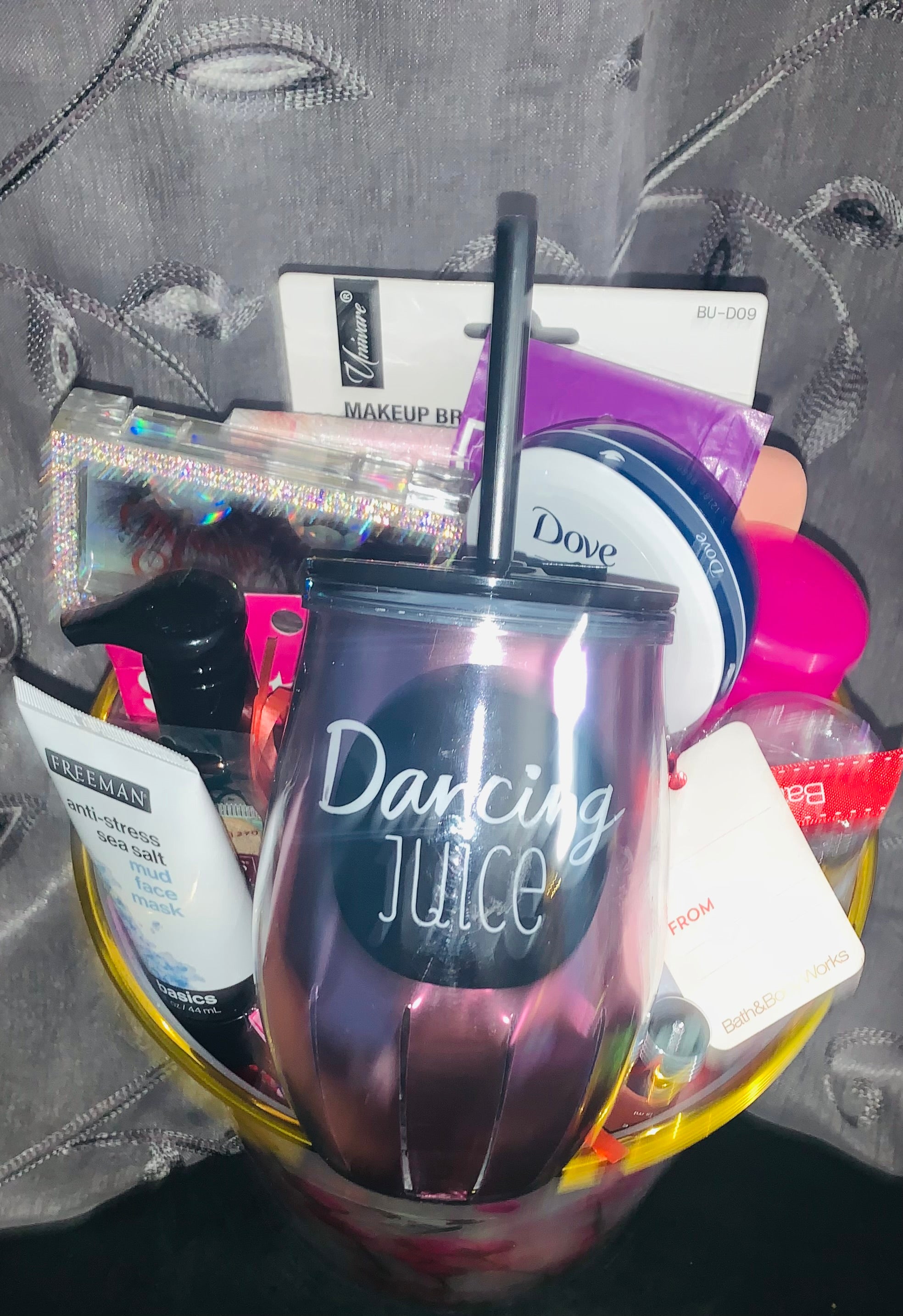 Medium spa and treats gift basket for women with self-care essentials