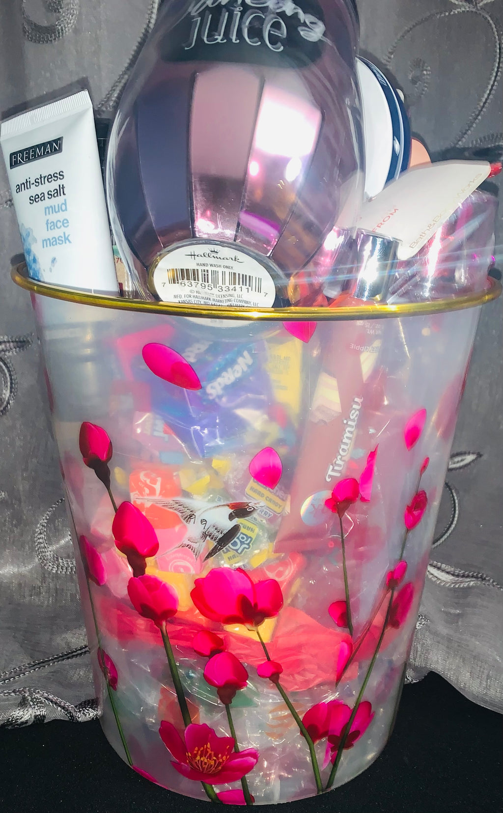 Medium spa and treats gift basket for women with self-care essentials