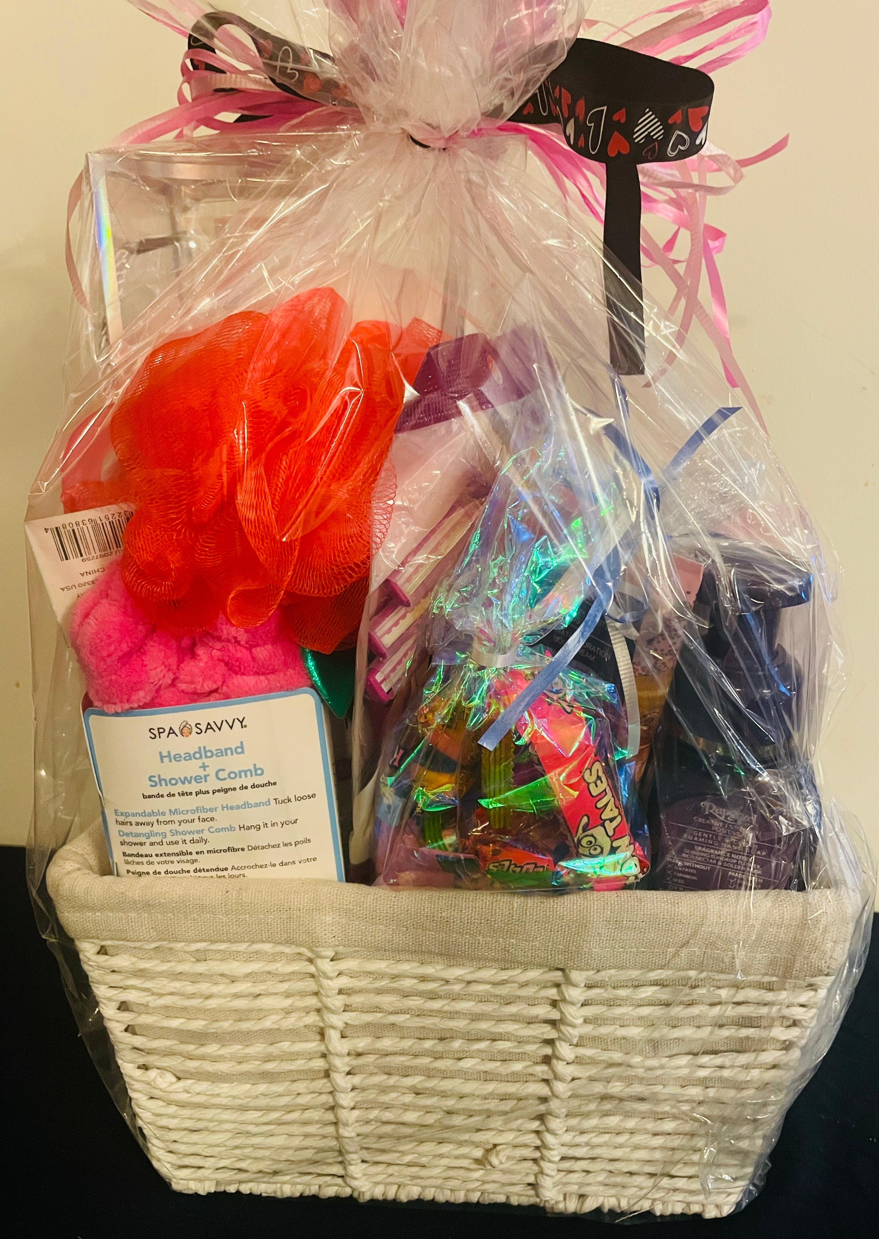 Mother's Day gift basket with premium treats and self-care items