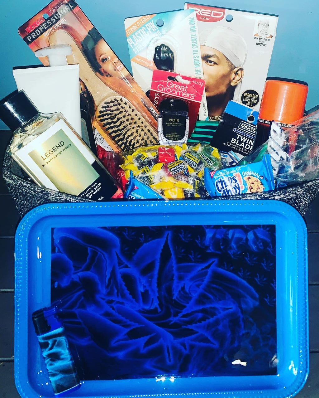 Customized 4/20 male medium gift basket with curated items for men