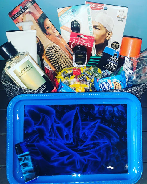Customized 4/20 male medium gift basket with curated items for men