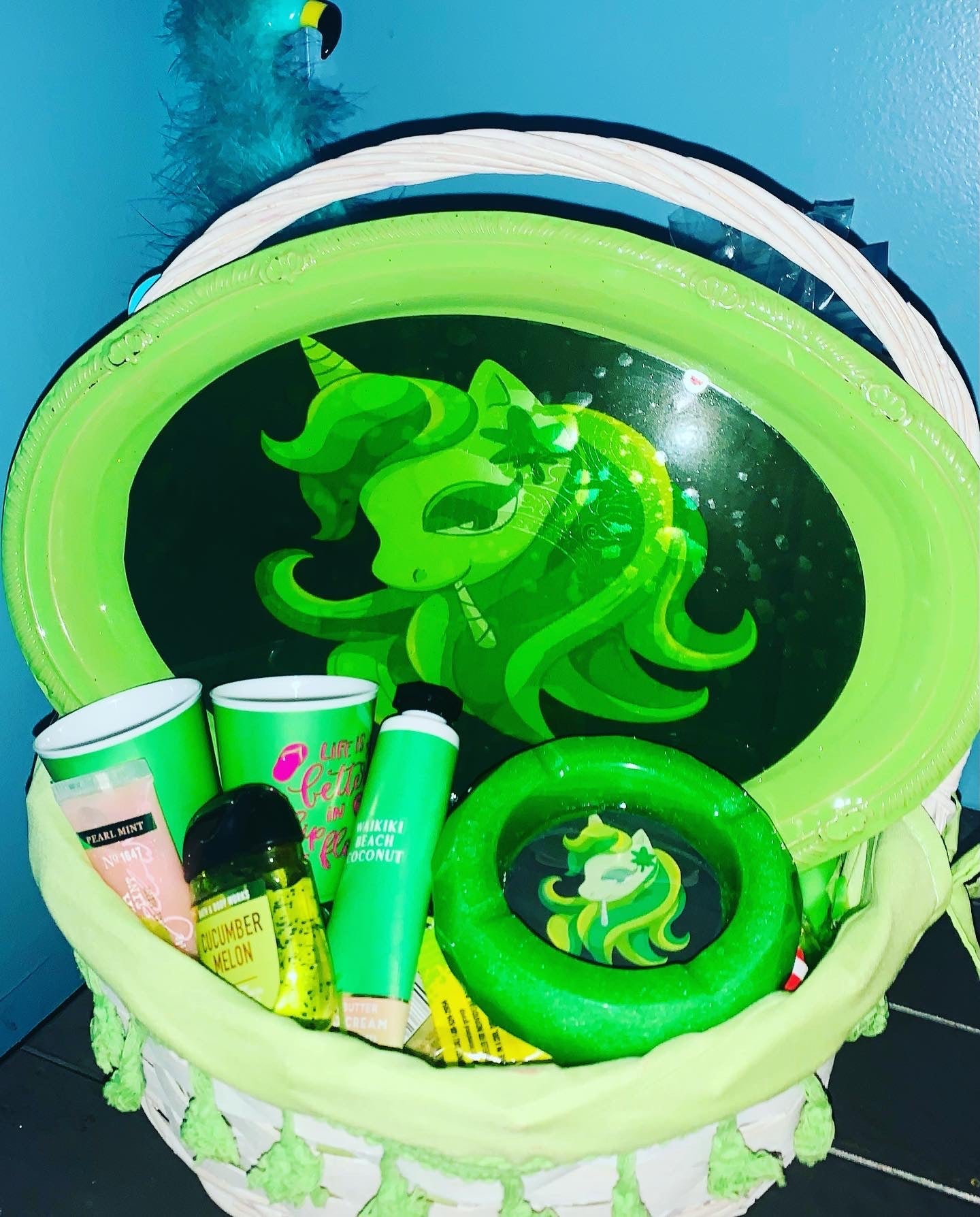Customized 4/20 themed gift basket with curated goodies and treats