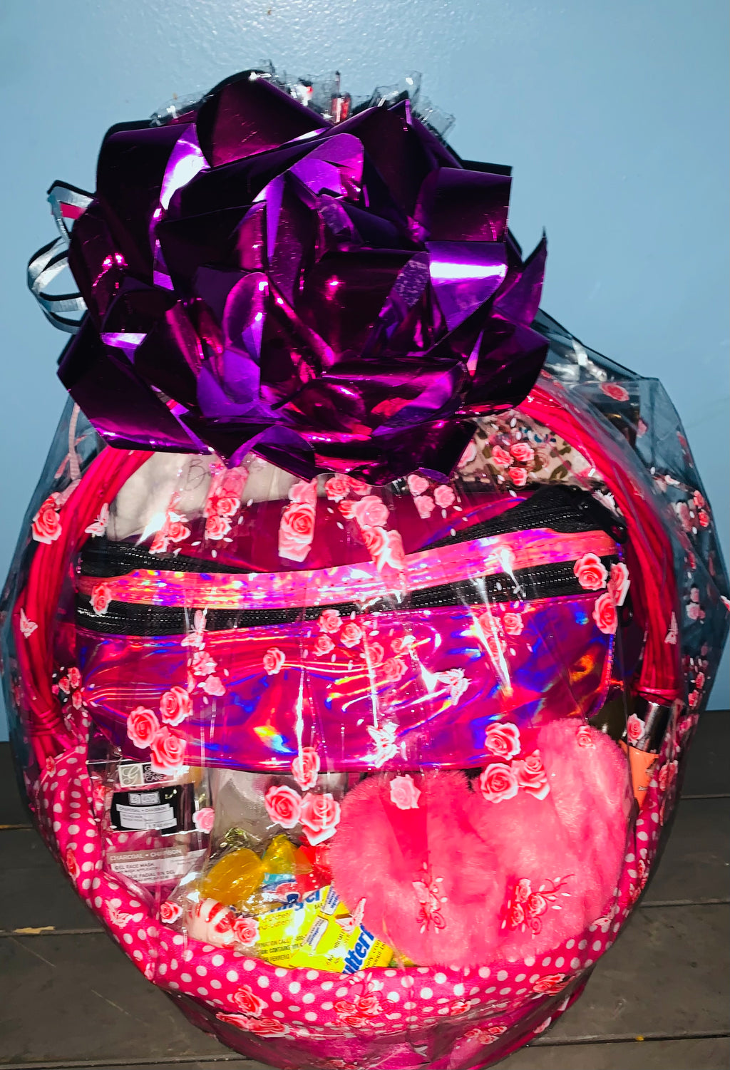 Medium spa and treats gift basket for women with self-care essentials