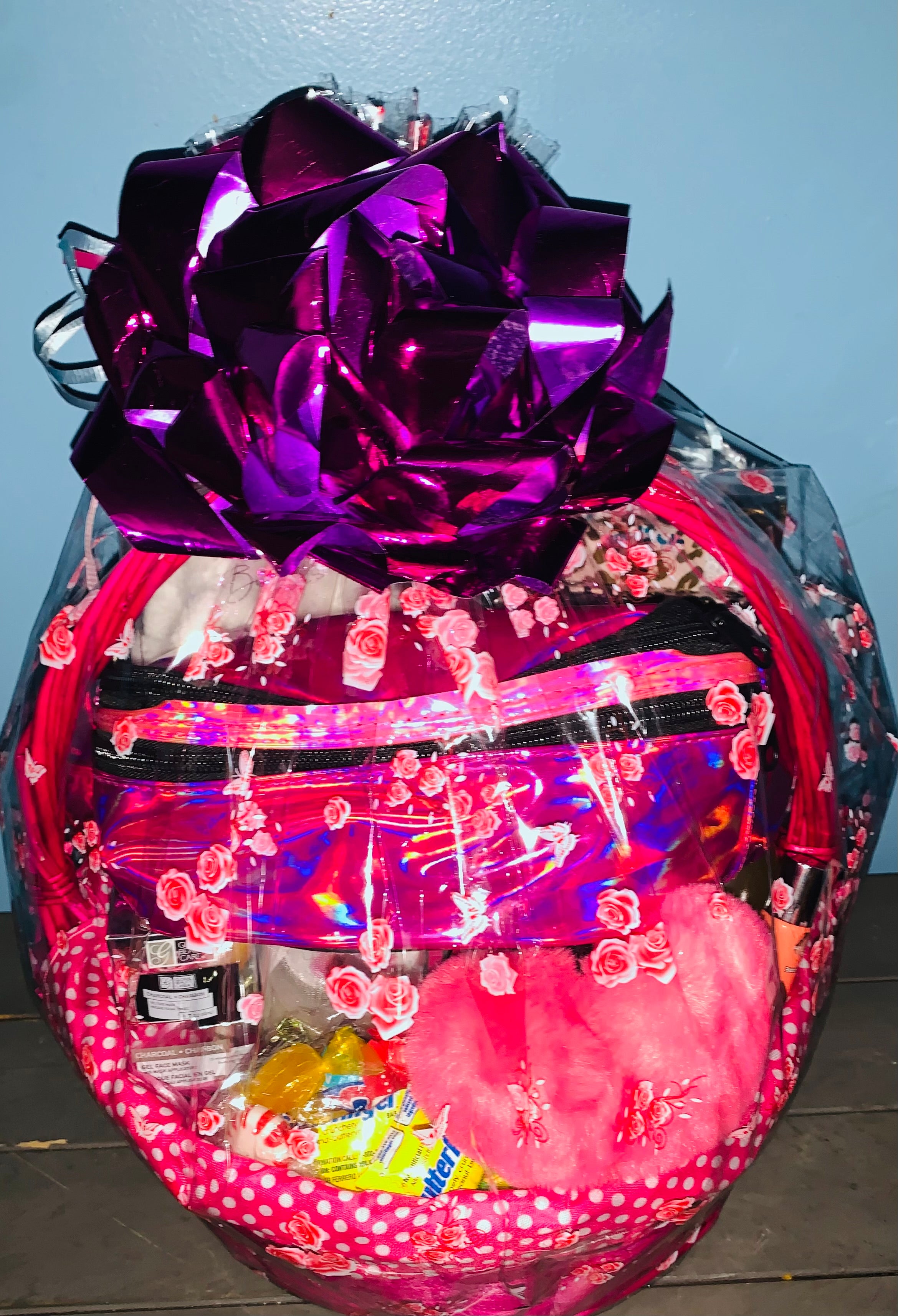 Medium spa and treats gift basket for women with self-care essentials