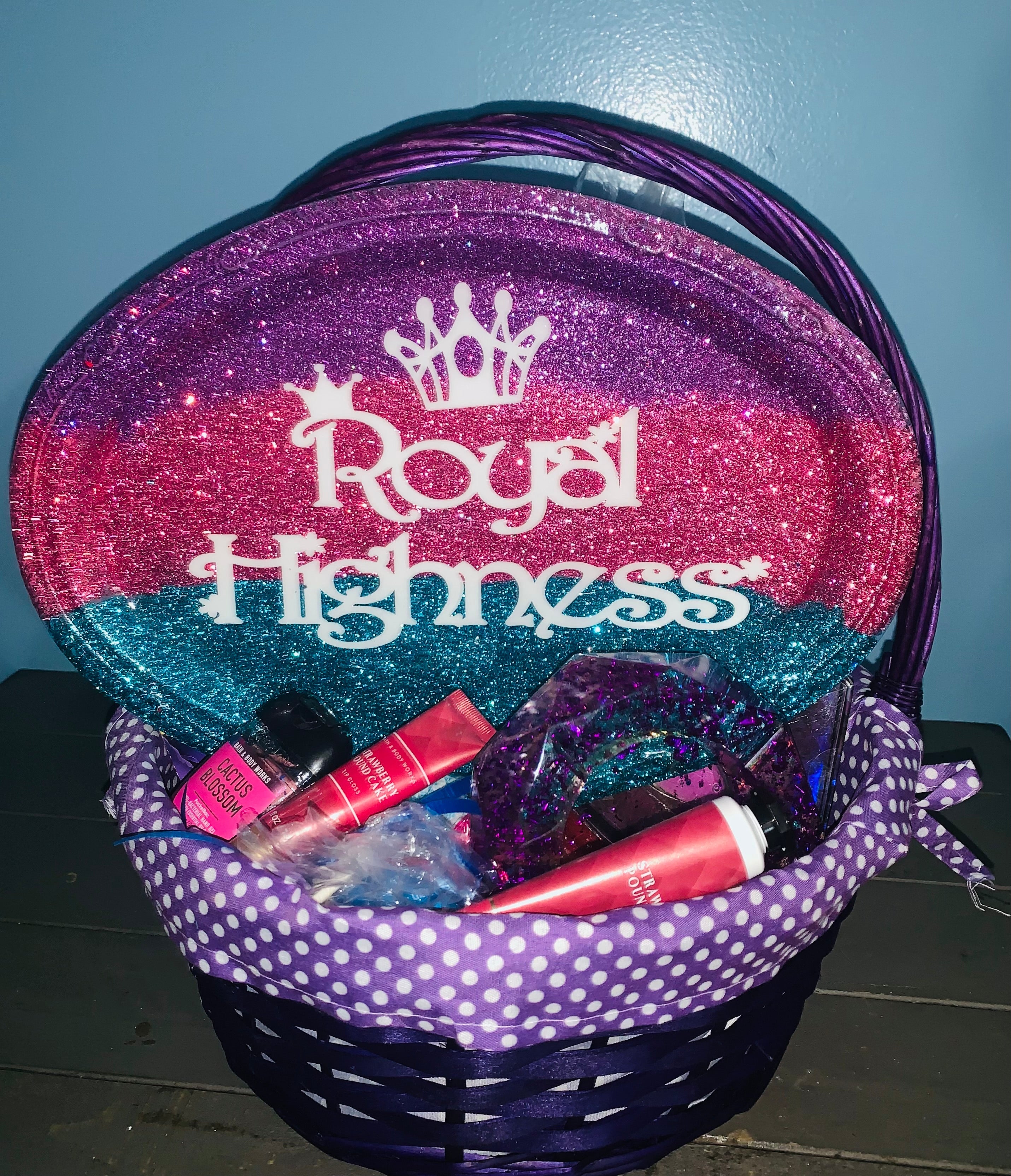 Customized 4/20 themed gift basket with curated goodies and treats
