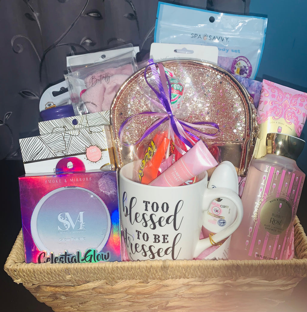 Large luxury spa and treats gift basket for women with premium self-care products
